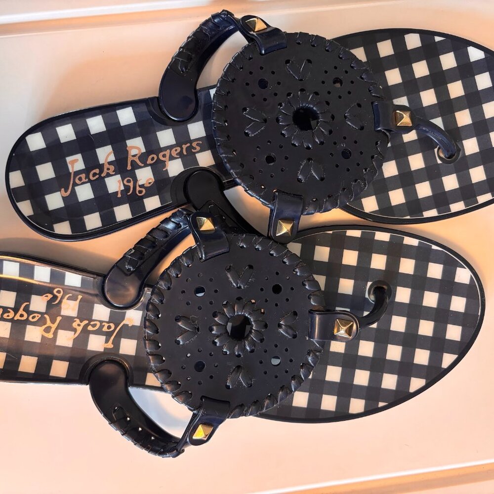 Jack Rogers Black and White Sandals